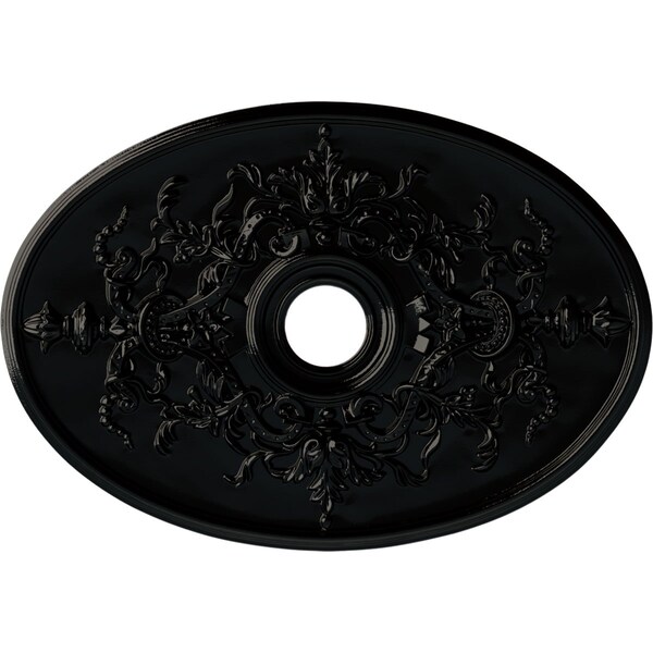 Ekena Millwork Alexa Medallion (Canopies up to 5 5/8"), 30 3/4"W x 21 1/4"H x 3 7/8"ID x 1 5/8"P, Black Pearl CM21X30ALBPS - main